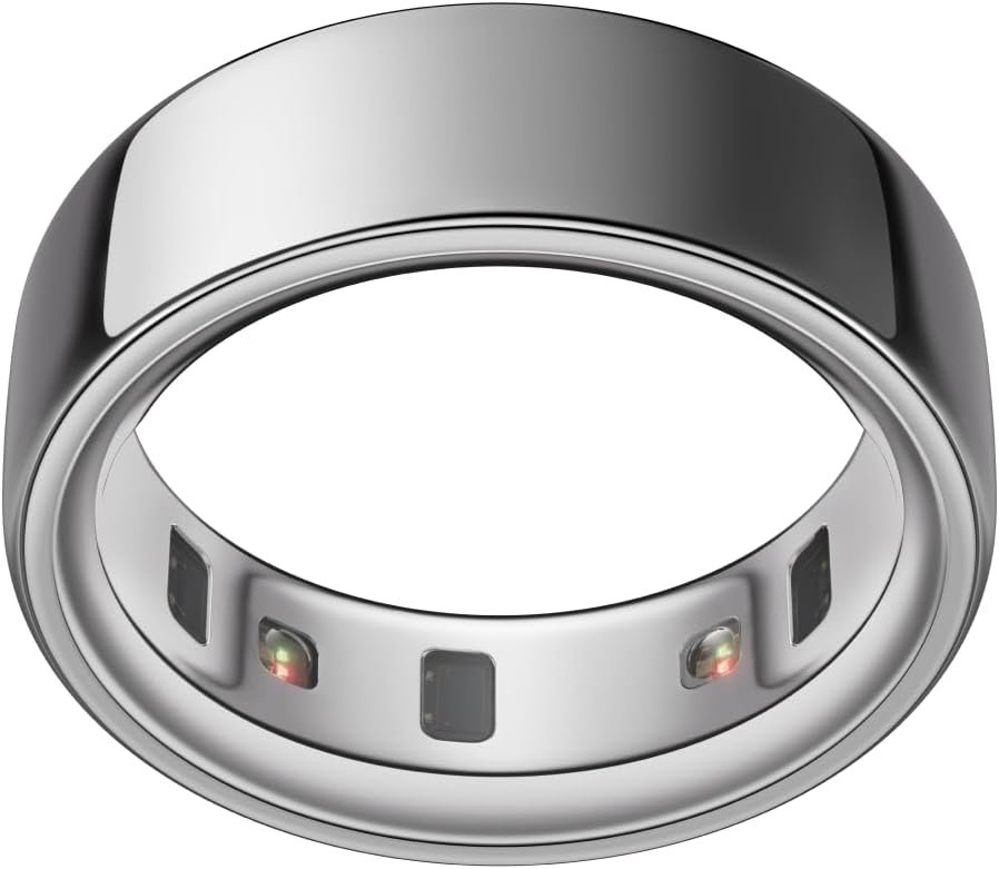 Oura Ring 4 – Silver – Size 11 – Smart Ring – Unique Sizing, Not Standard US Ring Sizes – Size First – Sleep Tracking Wearable – Heart Rate – Fitness Tracker – Up to 8 Days of Battery Life