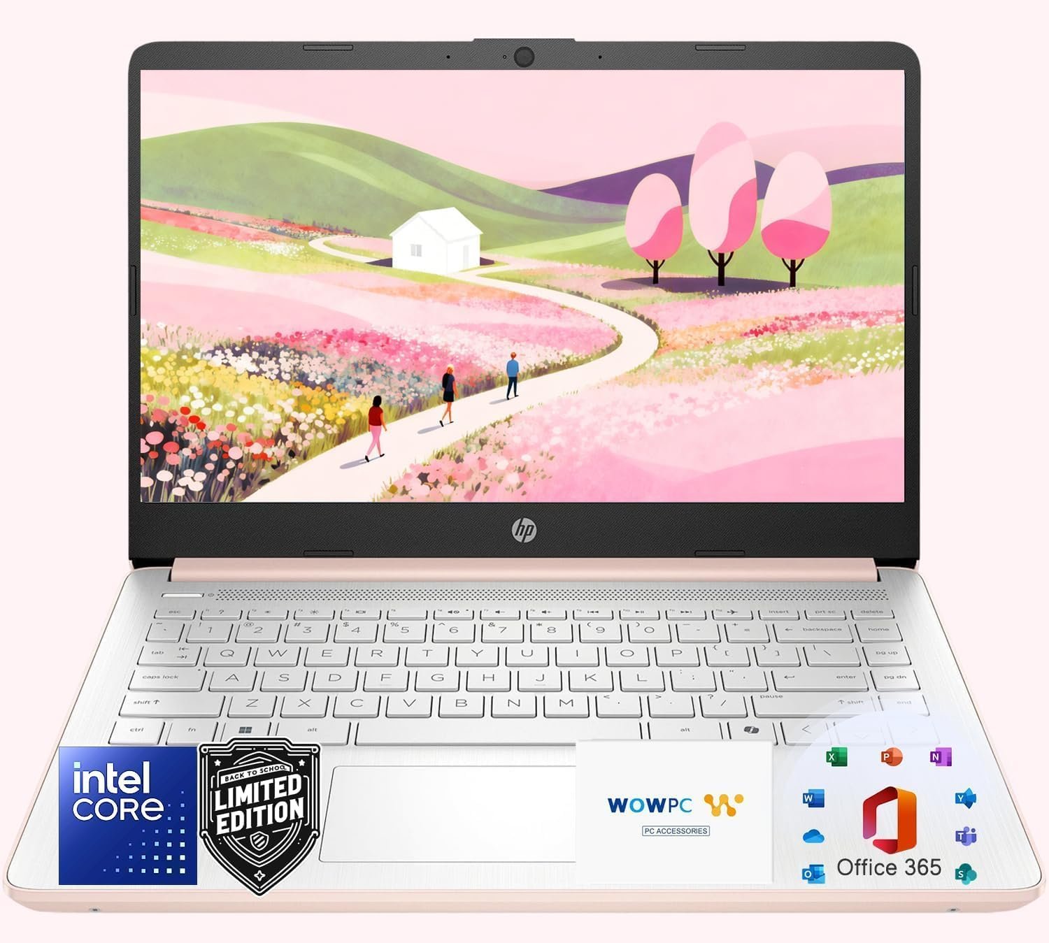 HP Ultrabook Laptop with Copilot AI & Office 365 • Intel 4-Core CPU • 1.1TB Storage (1TB OneDrive and 128GB SSD) • 8GB RAM • Windows 11 w/o Earbuds